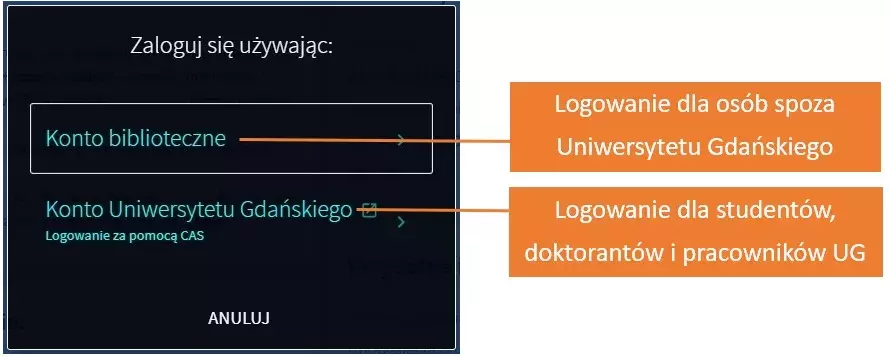 Slajd pokazujący dwa okna do logowania 