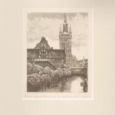 Dom Cechu Młynarzy wg P. Kreisela, wym. 27 x 20,5 cm, wym. passe-partout 40 x 50 cm, Cena 183,-