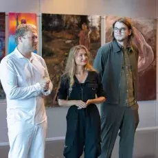 Tryptyk: Eros | Tanatos | Logos. Artyści: Denis Chyżawski, Wiktor Kuczewski, Mila Chyżawska - wystawa malarstwa w Bibliotece Głównej