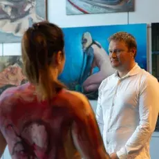 Tryptyk: Eros | Tanatos | Logos. Artyści: Denis Chyżawski, Wiktor Kuczewski, Mila Chyżawska - wystawa malarstwa w Bibliotece Głównej